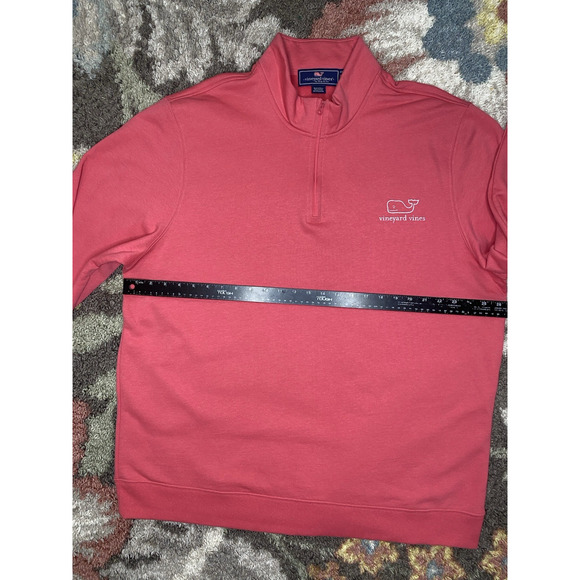 Vineyard Vines Pullover Sweater Mens 2XL XXL Pink Preppy Casual 1/4 Zip - Picture 6 of 9